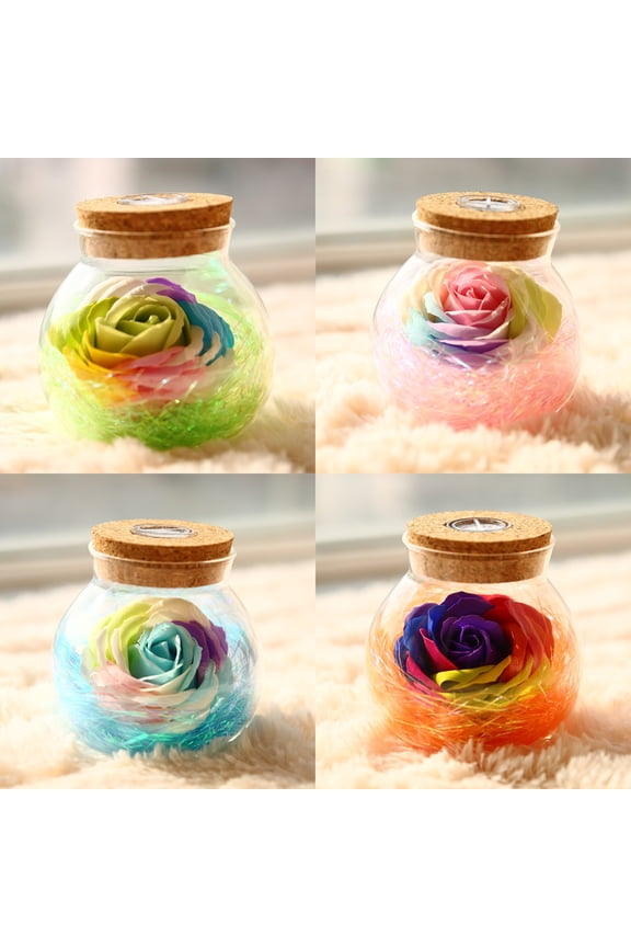 Preserved Real Roses with Colorful Mood Light Wishing Bottle,Eternal Rose，Never Withered Flowers,for Bedroom Party Table Decor, Christmas Anniversary,Valentine's,Mother's Day
