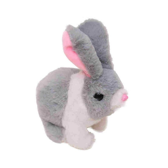 KOYPTL Realistic Bunny Toy for Easter Children's Day,Interactive Jumping Taking Twitching Walking Bunny with Shaking Ears,Lifelike Rabbit Stuffed Toy Gift for Toddlers Pets Dogs Cats Birthday Playing