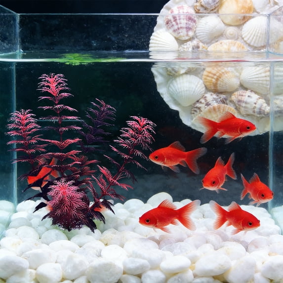 KOYPTL Realistic Underwater Seaweed Water Grass for Fish Tank Aquarium Decorations Accessories,Artificial Plastic Fish Tank Plants Aquarium Plant Suitable for Saltwater and Freshwater Red