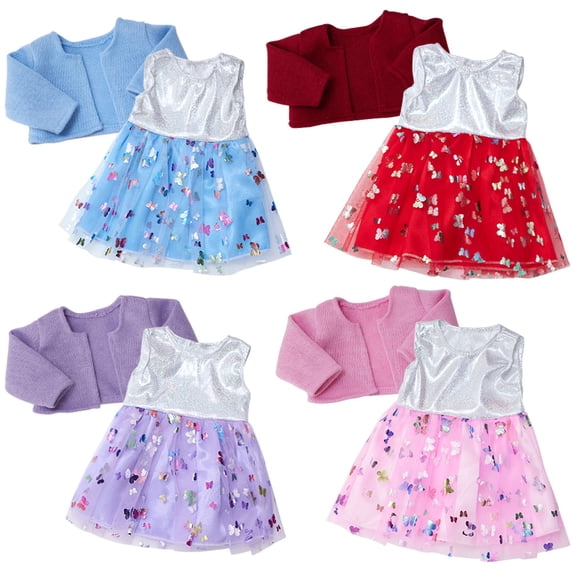 KOYPTL Reborn Baby Dolls Clothes Dresses for 15-18 Inch Doll Newborn Baby Doll Clothes Outfit Accessories Birthday Christmas Gifts for Kids Girls 2 3 4 5 6+Years Old(Blue)