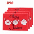 thumbnail image 1 of KOYPTL Red Christmas Placemats Set of 4 Santa Claus Xmas Tree Reindeer Winter Snowflake 11X17 Inch Dining Table Mat Set Washable Stain Resistant Christmas Decorations for Kitchen Party Home Decor, 1 of 7