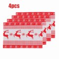thumbnail image 1 of KOYPTL Red Christmas Placemats Set of 4 Santa Claus Xmas Tree Reindeer Winter Snowflake 11X17 Inch Dining Table Mat Set Washable Stain Resistant Christmas Decorations for Kitchen Party Home Decor, 1 of 7