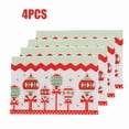 thumbnail image 1 of KOYPTL Red Christmas Placemats Set of 4 Santa Claus Xmas Tree Reindeer Winter Snowflake 11X17 Inch Dining Table Mat Set Washable Stain Resistant Christmas Decorations for Kitchen Party Home Decor, 1 of 7