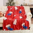 thumbnail image 1 of KOYPTL Red Christmas Throw Blanket for Holiday Winter,Flannel Shawl Blankets with Xmas Tree Stocking for Sofa Bed Chair Office Living Room Home Decoration,Soft Festive Cover Rug Gift for Kids Adults, 1 of 6