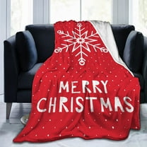 KOYPTL Red Christmas Throw Blanket for Holiday Winter,Snowflakes Printed Flannel Shawl Blankets for Sofa Bed Chair Office Living Room Home Decor,Soft Festive Cover Rug Gift for Kids Adults-30x39 in