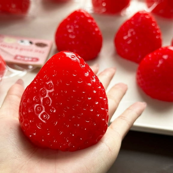 KOYPTL Release Stress Anxiety Squishies Squeeze Toys for All Ages,Rubber strawberriy Slow Rising Sensory Toys,Suitable for Table Decoration and Christmas Stocking Stuffers Gifts