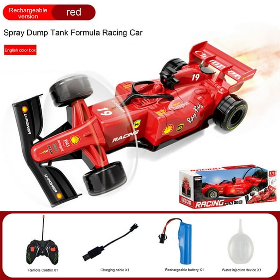 KOYPTL Remote Control Stunt Racing Car for Toddlers Collectors Adults,4WD with Lights Spray Function,Children's Stunt Drifting Toy Gift for Boys 3 4 5 6 7 Years Old Christmas Birthday Holiday -Red