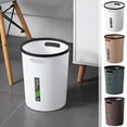 thumbnail image 1 of KOYPTL Round Trash Can - Plastic Waste basketbin - 1.8 Gallon- for Office,Home,Bathroom,Kitchen Brown, 1 of 7