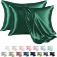 thumbnail image 1 of KOYPTL Satin Pillowcase for Hair and Skin Silk Satin Pillowcase 2 Pack Queen Size Pillow Cases Set of 2, Silky Pillow Cover with Envelope Closure (20x30", Purple), 1 of 8