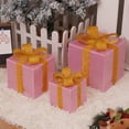 thumbnail image 1 of KOYPTL Set Of 3 Christmas Light Box Decorations with Remote Control LED Lighted Gift Boxes, Present Boxes Ornament with Bows for Xmas Tree Indoor Yard Home Party Gift Box Decorations, 1 of 9