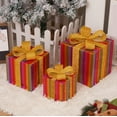 thumbnail image 1 of KOYPTL Set Of 3 Christmas Light Box Decorations with Remote Control LED Lighted Gift Boxes, Present Boxes Ornament with Bows for Xmas Tree Indoor Yard Home Party Gift Box Decorations, 1 of 9
