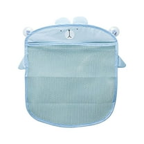 KOYPTL Shower Toy Storage Mesh Bag Cute Cartoon Animal Shaped Toy Organizer with 2 Suction Cups Hanging Storage Bag Bathroom Accessories Quick Dry Bath Toy Holder Bag for Bathtub Home Storage Blue