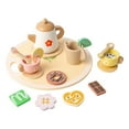 thumbnail image 1 of KOYPTL Simulated Tea Set Toy for Toddlers Boys Girls 2-4-6-8 Years Old,Mini Wooden Afternoons Tea Toys with Accessories for Soothing Playing Indoor,Gift for Christmas Birthday Education Pretend Play, 1 of 7