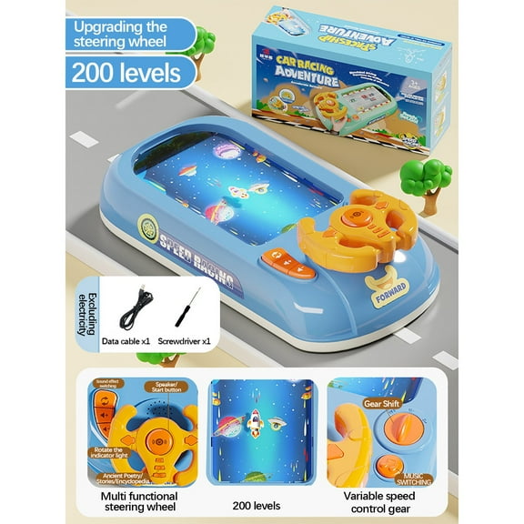 KOYPTL Simulation Driving Steering Wheel Toys for Boys 4-6 Years Old,Interactive Racing Adventure Car Steering Wheel with Music,Suitable for Kids Girls Xmas Birthday Gifts