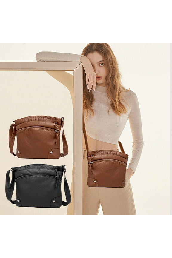 Small Crossbody Bag for Women Luxurious Vintage Style Can Washing Faux Leather Multi Pocket Shoulder Bag for Travel Work Commuting Valentine's Day Birthday Gifts for Girls Wife
