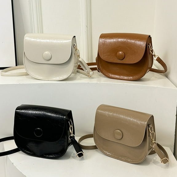 KOYPTL Small Crossbody Bags for Women Solid Color Shoulder Bag with Adjustable Chain Strap Waterproof Leather Purse Fashion Flap Clutch Handbag Valentine's Day Birthday Holiday Gifts for Women Girls