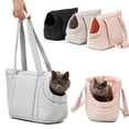thumbnail image 1 of KOYPTL Small Dog Bag Woman,Cat Carrier Quilted Pet Soft Sided Leisure Pups Totes Traveling Go to Vet,Pet Function Handbag with 3 Pockets,12 lbs Puppy/15 lbs Cat or Kittens Gray, 1 of 9
