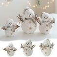 thumbnail image 1 of KOYPTL The Snowman Family Christmas Decoration Set of 3,Handmade Christmas Plush Doll with Scarf Delicated Figurines Christmas Table Decorations for Desktop Home Decor Xmas Gifts for Family Friends, 1 of 9