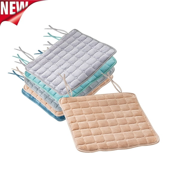 KOYPTL Soft Winter Seat Cushion with Ties for Home Office,Square Removable Washable Chair Cushions,Comfortable Universal Desk Protector Cover for Kitchen Dining Room Floor Pillow Decoration-40x40 cm