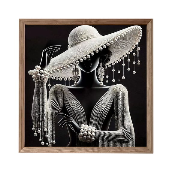 KOYPTL Special Shaped Diamond Art Painting Kit Hat Lady for Adults & Beginners Crystal Rhinestone Gem Art Craft Home Decor 12×12 Inch Valentines Birthday Gifts for Women Mom