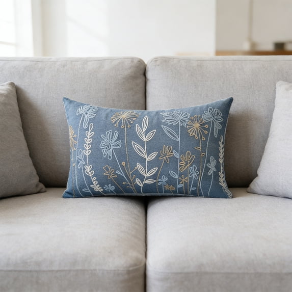 KOYPTL Spring Throw Pillow Cover 12 x 20 Inch Flowers Summer Cushion Case Ultra Soft Accent Pillow for Couch Sofa Living Room Rectangular Decorative Throw Pillowcase,Cover ONLY