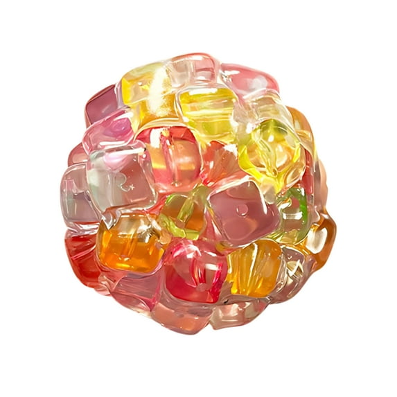 KOYPTL Squishies Stress Ball - Sensory Squishies Squeeze Fidget Toys for Kids Adults,Colorful Noisy Stress Relief Ball Contains Sensory Stones,Valentine Birthday Christmas Gifts & Goodie Bag Stuffers