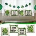 thumbnail image 1 of KOYPTL St.Patrick's Day Decorations Pillow Covers 18 x 18 Inch Green Shamrock Heart Lucky Charm Buffalo Plaid Pillow Cases for Home Sofa Couch Cushion Decor(1PC), 1 of 4