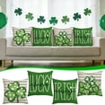 thumbnail image 1 of KOYPTL St.Patrick's Day Decorations Pillow Covers 18 x 18 Inch Green Shamrock Heart Lucky Charm Buffalo Plaid Pillow Cases for Home Sofa Couch Cushion Decor(1PC), 1 of 4