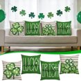 thumbnail image 1 of KOYPTL St.Patrick's Day Decorations Pillow Covers 18 x 18 Inch Set of 4 Green Shamrock Heart Lucky Charm Buffalo Plaid Pillow Cases for Home Sofa Couch Cushion Decor, 1 of 6