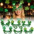 thumbnail image 1 of KOYPTL St Patricks Day Glasses Glitter Shamrocks Green Prop Glasses for St Patricks Day Decorations Eyewear Frame Holiday Party Favors Supplies Gifts for Women Boys Girls, 1 of 7