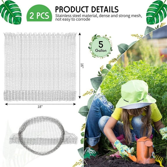 KOYPTL Stainless Steel Plant Root Guard Mesh Bag,Reusable Flexible Wire Netting protect from Burrowing Rodents Gopher & Vole,Ideal for Garden Landscape Orchard Planting,Durable Root Protection Net