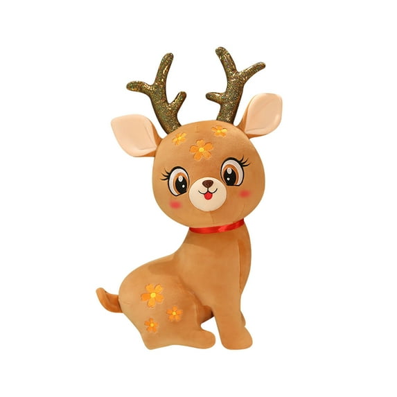 KOYPTL Stuffed Animals Toy for 3 4 5 6 7 8 Year Old Girls Boys, Realistic SDeer Stuffed Toys Doll Soft Stuffed Reindeer Plush Toys for Kids,Birthday Christmas Gifts for Kids,18.5 Inch