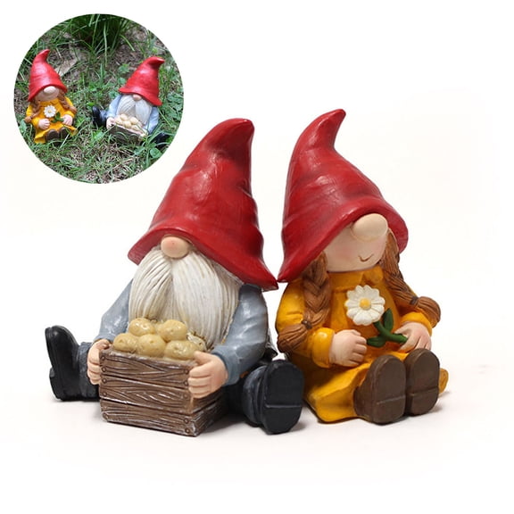 KOYPTL Tabletop Christmas Potato Couple Dwarf Decoration Doll,Waterproff Couples Elfs Ornament for Garden Outdoor Mailbox,Gift for Christmas Stocking Stuffers Birthday Valentine Wedding Present