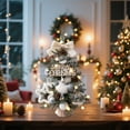 thumbnail image 1 of KOYPTL Tabletop Christmas Tree Artificial Encrypted Decorated with Flocking Beads Bow with Wooden Base for Bedroom Night Light Living-room Window Kitchen Counter Holiday Christmas Decoration, 1 of 6