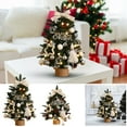 thumbnail image 1 of KOYPTL Tabletop Christmas Tree Artificial Encrypted Decorated with Flocking Beads Bow with Wooden Base for Bedroom Night Light Living-room Window Kitchen Counter Holiday Christmas Decoration, 1 of 6