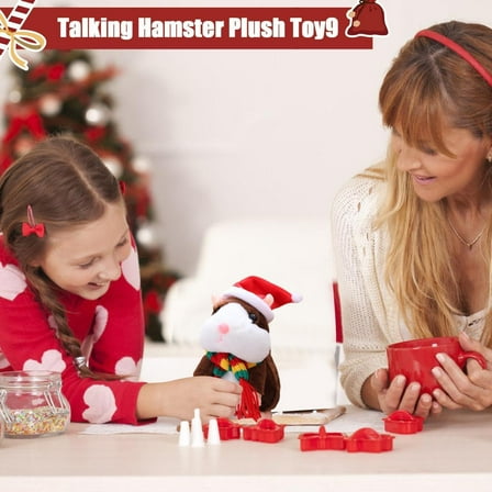 KOYPTL Talking Hamster Plushs Interactive Toy Repeat What You Say for Toddlers Adults,Electronic Record Stuffed Animal Toys Suitable for Boys and Girls Christmas Stocking Stuffers Gifts