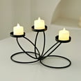 thumbnail image 1 of KOYPTL Three Arms Candle Holders Christmas Metal Candelabra Taper Candle Stand for Weddings Outdoor Patio Kitchen Black Rustic Candlesticks Holders Christmas Table Decorations for Home Decor, 1 of 6