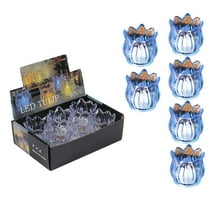 KOYPTL Tulip Votive Candle Holders Set of 6,Christmas Tealight Candle Holder Glass for Table Centerpiece Bedroom Ornament Wedding Birthday Anniversary Parties and Holiday Decorations Gifts Supplies
