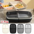 thumbnail image 1 of KOYPTL Unbreakable Divided Plates 10.5 Inch 2 PCS,Reusable Wheat Straw Plates Portion Control Plate Adults Microwave and Dishwasher Safe Perfect for Dinner Dishes Kitchen Picnic Party Black, 1 of 7