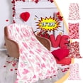 thumbnail image 1 of KOYPTL Valentine's Day Throw Blankets Sweet Love Retro Blankets,Flannel Fleece Heart Theme Christmas Lightweight Soft Warm Blanket for Couch Sofa Bed Chair Living Room Gift for Lovers Couples-28x39in, 1 of 7