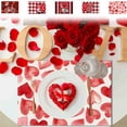 thumbnail image 1 of KOYPTL Valentines Day Placemats 12x18 Inch Linen Place Mat Washable Stain Resistant Table Mats for Anniversary Holiday Seasonal Kitchen Party Home Decor Valentines Day Table Decorations, 1 of 7