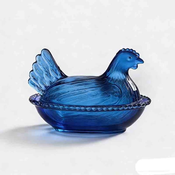 KOYPTL Vintage Hen on Nest Glass Dish with Lid,Retro Plastic Chicken Bowl for Home Kitchen Table Centerpieces Decor,Colorful Covered Hen Bowl for Collector Dessert Cookies Candy Storage Dish Supplies