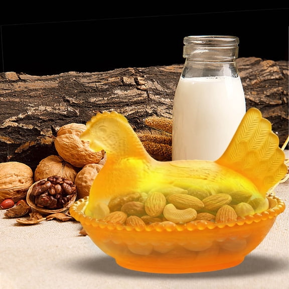 KOYPTL Vintage Hen on Nest Glass Dish,Retro Crystal Chicken Bowl for Home Kitchen Tabletop Centerpieces Decor,Colorfull Pedestal Glass Bowl Gift for Collectors Easter Dessert Candy Storage Supplies