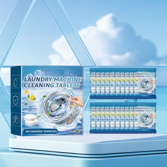 KOYPTL Washing Machine Cleaner Tablets (12/24 Pack) Power Deep Clean Laundry Machine Cleaner Descaler for HE Front Load & Top Load Washer Removes Odor Fur Residue & Buildup