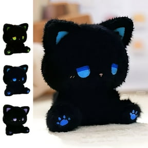 KOYPTL Weighted Black Cat Plush,Cute Weighted Stuffed Animals for Kids,Realistic & Soft Huggable Black Cat Weighted Plushie Pillow Toy Gifts for Girls Boys