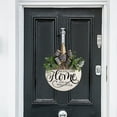 thumbnail image 1 of KOYPTL Welcome Sign for Front Door,Rustic Round Wood Wreaths Wall Hanging Decor with Bow,Porch Fence Welcome Home Decorations Hanging Gift for Home Outdoor for Spring Summer Fall All Seasons Holiday, 1 of 6