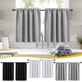 thumbnail image 1 of KOYPTL White Short Blackout Curtains 2 Panels Set,Small Kitchen Partition Curtain Tier Rod Pocket Privacy Half Window Curtains for Bathroom Basement Cafe Cabinet Camper RV Bunk 30"W x 36"L, 1 of 10