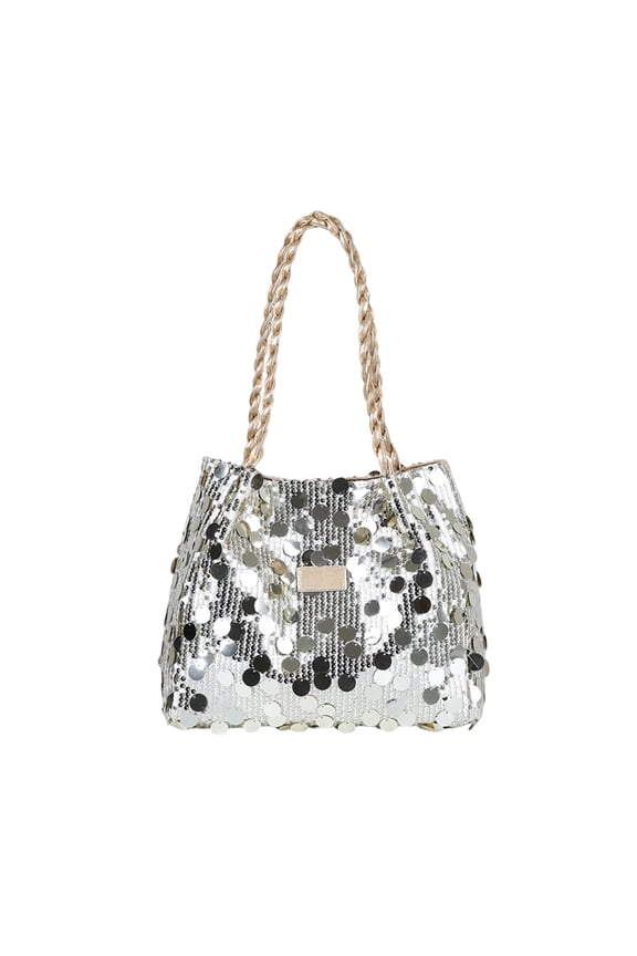 Women Sequin Bag Large Capacity Shoulder Bags for Commuting Glitter Sparkly Evening Handbag with Zipper for Prom Party Fashion Purse Valentine's Day Birthday Holiday Gifts for Girls Women