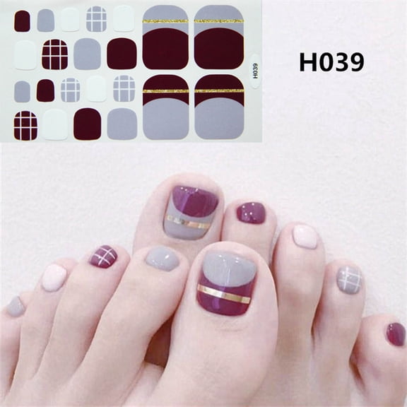 FSTDelivery Women Toe Nail Stickers,Full Cover Gel Nail Wraps Strips Colorful Stick On Nail Gift for Girls Toes Sticker Nails,Cartoon Self Adhesive Nails Decals for Christmas Holiday Valentine Easter