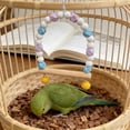 thumbnail image 1 of KOYPTL Wooden Bird Swing with Bells for Cockatiels Parrot Perch Hanging Toys,Birdcage Stands Cage Ground Play Gyms Accessories,Colorful Beads Climbing Toy for Lovebirds Conures Budgies Easter Decor, 1 of 6